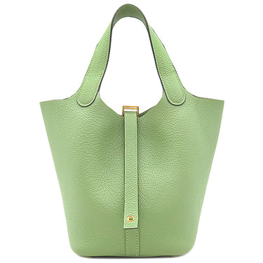 エルメス HERMES ピコタンロックPM ヴェールクリケット トリヨンクレマンス ハンドバッグ ゴールド金具 緑