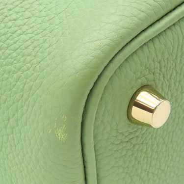 エルメス HERMES ピコタンロックPM ヴェールクリケット トリヨンクレマンス ハンドバッグ ゴールド金具 緑