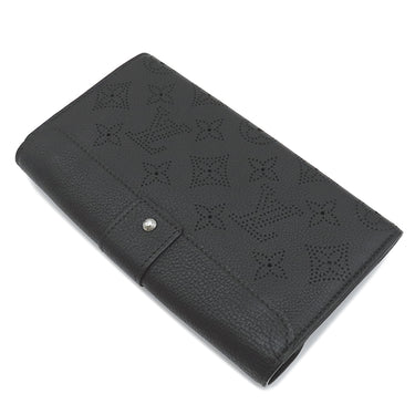 ルイヴィトン LOUIS VUITTON ポルトフォイユ イリス M58136 ノワール モノグラムマヒナ 長財布 シルバー金具 黒
