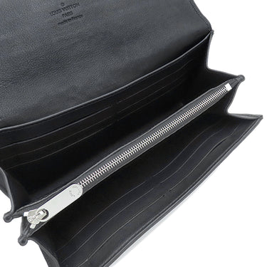 ルイヴィトン LOUIS VUITTON ポルトフォイユ イリス M58136 ノワール モノグラムマヒナ 長財布 シルバー金具 黒