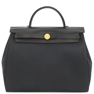 エルメス HERMES エールバッグジップ PM 31 ルトゥルネ ブラック トワルミリタリー ヴァッシュハンター ショルダーバッグ ゴールド金具 黒