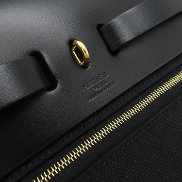 エルメス HERMES エールバッグジップ PM 31 ルトゥルネ ブラック トワルミリタリー ヴァッシュハンター ショルダーバッグ ゴールド金具 黒