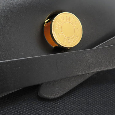 エルメス HERMES エールバッグジップ PM 31 ルトゥルネ ブラック トワルミリタリー ヴァッシュハンター ショルダーバッグ ゴールド金具 黒