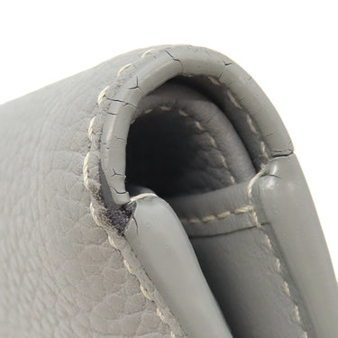 クリスチャン・ディオール Christian Dior CD 1947 ウォレット グレー グレインカーフレザー 二つ折り財布 ロゴ