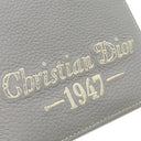 クリスチャン・ディオール Christian Dior CD 1947 ウォレット グレー グレインカーフレザー 二つ折り財布 ロゴ