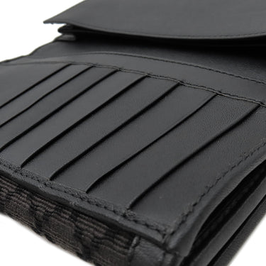 グッチ GUCCI ディアマンテ ファブリック 272602 ブラック×ブラウン レザー ウール 長財布 ゴールド金具 黒 茶 ダイヤ柄