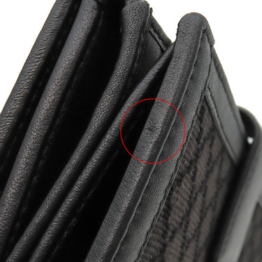 グッチ GUCCI ディアマンテ ファブリック 272602 ブラック×ブラウン レザー ウール 長財布 ゴールド金具 黒 茶 ダイヤ柄