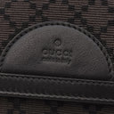 グッチ GUCCI ディアマンテ ファブリック 272602 ブラック×ブラウン レザー ウール 長財布 ゴールド金具 黒 茶 ダイヤ柄