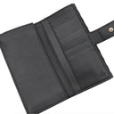 グッチ GUCCI ディアマンテ ファブリック 272602 ブラック×ブラウン レザー ウール 長財布 ゴールド金具 黒 茶 ダイヤ柄