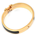 エルメス HERMES クリックH PM ブラック×ゴールド GP エナメル ブレスレット Hブレス