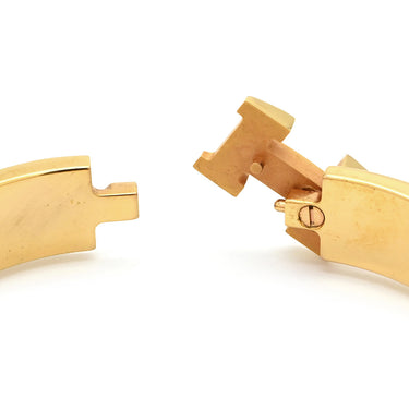 エルメス HERMES クリックH PM ブラック×ゴールド GP エナメル ブレスレット Hブレス