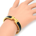 エルメス HERMES クリックH PM ブラック×ゴールド GP エナメル ブレスレット Hブレス