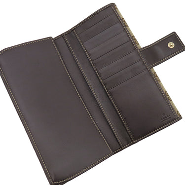 グッチ GUCCI ラブリーハート 245723 ベージュ×エボニー GGキャンバス 長財布 ゴールド金具 茶 ハートモチーフ