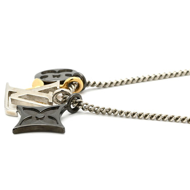 ルイヴィトン LOUIS VUITTON ペンダント LV インスティンクト M00521 シルバー×ゴールド×メタル GP ネックレス モノグラム フラワー LVイニシャル