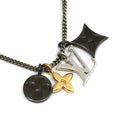 ルイヴィトン LOUIS VUITTON ペンダント LV インスティンクト M00521 シルバー×ゴールド×メタル GP ネックレス モノグラム フラワー LVイニシャル