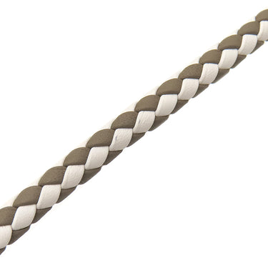 エルメス HERMES 編み込み ストラップ グレージュ×ホワイト レザー ショルダーストラップ ゴールド金具 新品 未使用 ジャンボ バッグ用ストラップ