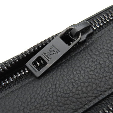 ルイヴィトン LOUIS VUITTON アルファ ウェアラブル ウォレット M59161 ノワール グレインカーフレザー ショルダーバッグ マットブラック金具 黒 LVアエログラム