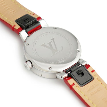 腕時計 ルイヴィトン LOUIS VUITTON タンブール ムーンスター PM Q8J10 クオーツ レディース スモールセコンド バー アラビア