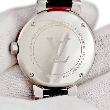 腕時計 ルイヴィトン LOUIS VUITTON タンブール ムーンスター PM Q8J10 クオーツ レディース スモールセコンド バー アラビア