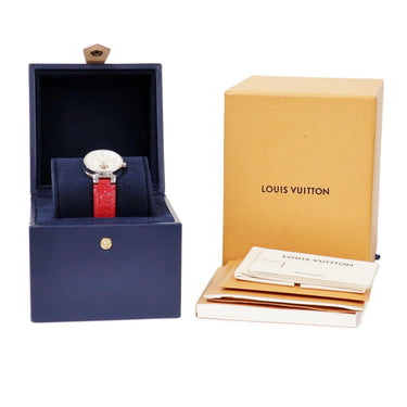 腕時計 ルイヴィトン LOUIS VUITTON タンブール ムーンスター PM Q8J10 クオーツ レディース スモールセコンド バー アラビア