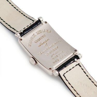 腕時計 フランクミュラー FRANCK MULLER ロングアイランド 902QZ クオーツ レディース K18WG無垢 ブラック 黒 ギョウシェ 角型