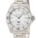 腕時計 グッチ GUCCI ダイブ DIVE 136.3 クオーツ メンズ ホワイト 白 逆回転防止ベゼル デイト