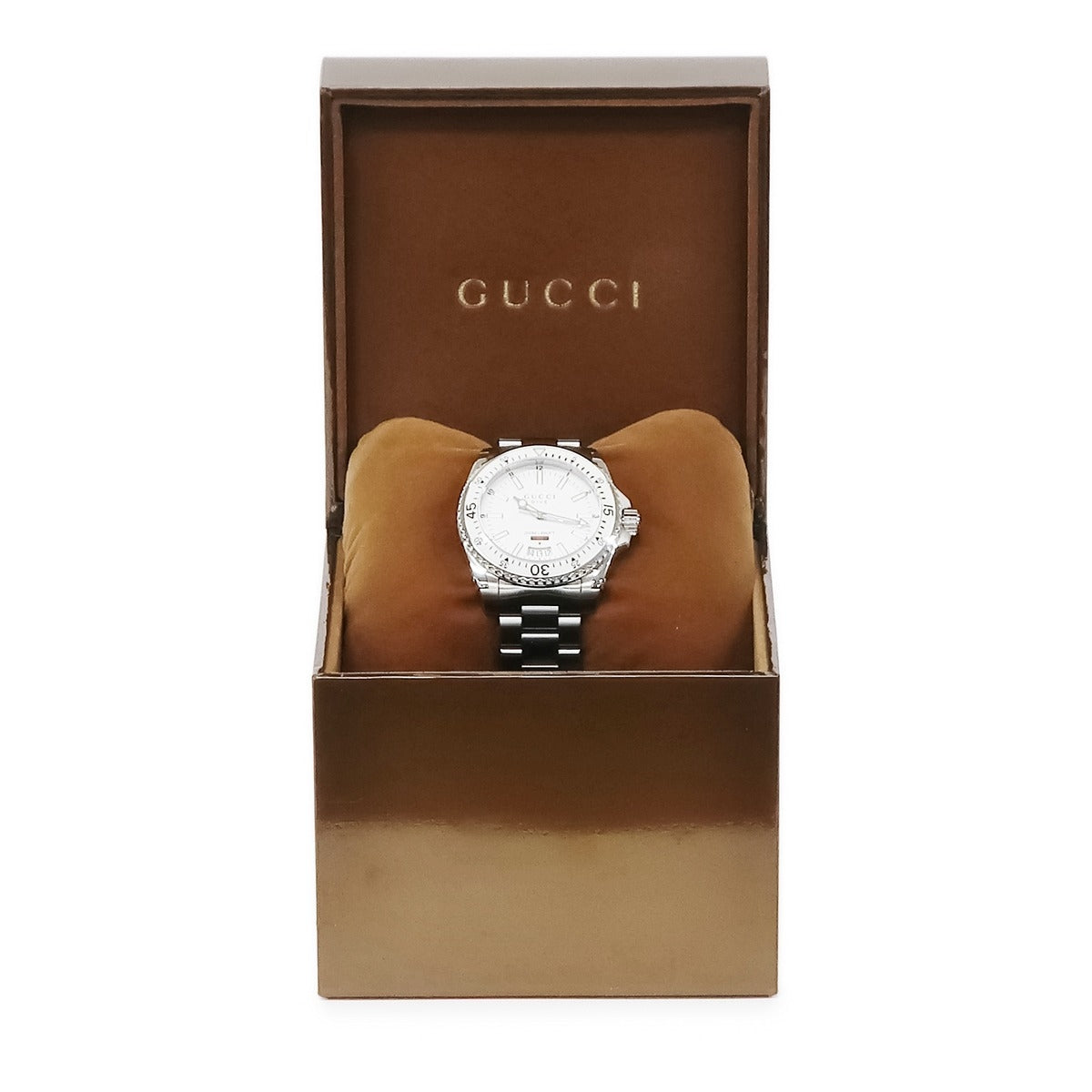 グッチ GUCCI ダイブ DIVE 136.3 クオーツ メンズ ホワイト 白 逆回転