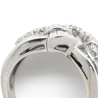 ノンブランド NON BRAND ダイヤモンド リング プラチナシルバー Pt900 ダイヤモンド リング 指輪 プラチナム テーパード バケット ラウンドブリリアント リボンモチーフ 10号