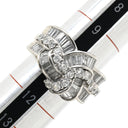 ノンブランド NON BRAND ダイヤモンド リング プラチナシルバー Pt900 ダイヤモンド リング 指輪 プラチナム テーパード バケット ラウンドブリリアント リボンモチーフ 10号