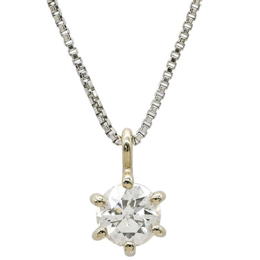 ノンブランド NON BRAND ダイヤモンド 0.27ct ペンダント ホワイトゴールド K18WG ダイヤモンド ネックレス 1P 1粒 ラウンドブリリアントカット