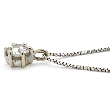 ノンブランド NON BRAND ダイヤモンド 0.27ct ペンダント ホワイトゴールド K18WG ダイヤモンド ネックレス 1P 1粒 ラウンドブリリアントカット