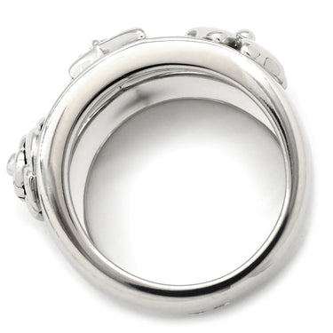 シャネル CHANEL スリーシンボル ホワイトゴールド K18WG ダイヤモンド リング 指輪 18K 750 WG カメリア スター クローバー 1Pダイヤ 7.5号