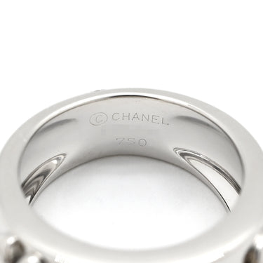 シャネル CHANEL スリーシンボル ホワイトゴールド K18WG ダイヤモンド リング 指輪 18K 750 WG カメリア スター クローバー 1Pダイヤ 7.5号