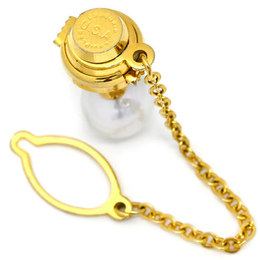 ノンブランド NON BRAND パール 真珠 イエローゴールド K18YG パール タイピン 750 YG 18k 18金 あこやパール 1粒 一粒パール タイタックピン 9.1mm