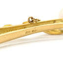 ノンブランド NON BRAND パール 7.5mm ダイヤモンド パールホワイトXイエローゴールド K18YG パール GP(チェーン・ボタン掛け) タイピン 真珠 あこやパール 1粒 タイバー