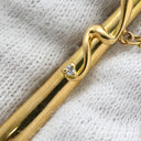 ノンブランド NON BRAND パール 7.5mm ダイヤモンド パールホワイトXイエローゴールド K18YG パール GP(チェーン・ボタン掛け) タイピン 真珠 あこやパール 1粒 タイバー