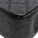 シャネル CHANEL マトラッセ Wフラップ ブラック キャビアスキン ショルダーバッグ ゴールド金具 黒 Wフラップ ダブルフラップ