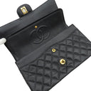 シャネル CHANEL マトラッセ Wフラップ ブラック キャビアスキン ショルダーバッグ ゴールド金具 黒 Wフラップ ダブルフラップ