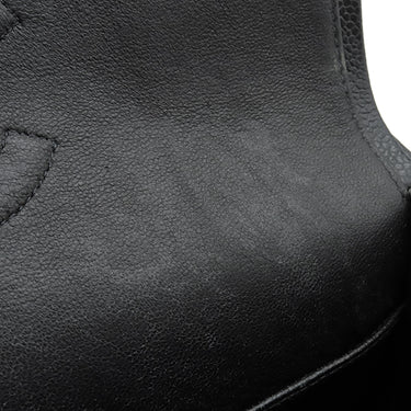 シャネル CHANEL マトラッセ Wフラップ ブラック キャビアスキン ショルダーバッグ ゴールド金具 黒 Wフラップ ダブルフラップ