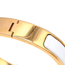 エルメス HERMES クリックH PM ホワイト×ゴールド メタル エナメル ブレスレット ゴールド金具 白 Hブレス
