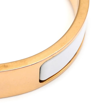 エルメス HERMES クリックH PM ホワイト×ゴールド メタル エナメル ブレスレット ゴールド金具 白 Hブレス