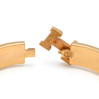 エルメス HERMES クリックH PM ホワイト×ゴールド メタル エナメル ブレスレット ゴールド金具 白 Hブレス