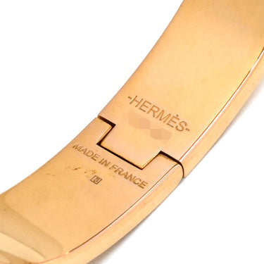 エルメス HERMES クリックH PM ホワイト×ゴールド メタル エナメル ブレスレット ゴールド金具 白 Hブレス