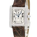 腕時計 カルティエ Cartier タンクフランセーズ XL クロノグラフ WE1004S4 クオーツ メンズ K18WG無垢 純正ダイヤ デイト 青針