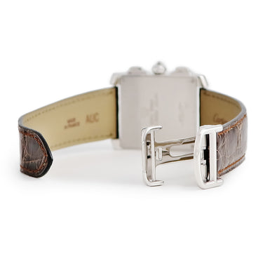 腕時計 カルティエ Cartier タンクフランセーズ XL クロノグラフ WE1004S4 クオーツ メンズ K18WG無垢 純正ダイヤ デイト 青針