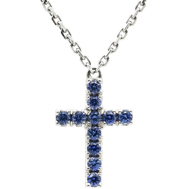 カルティエ Cartier シンボル クロス ネックレス ホワイトゴールド K18WG サファイア ネックレス 750 18金 サファイア