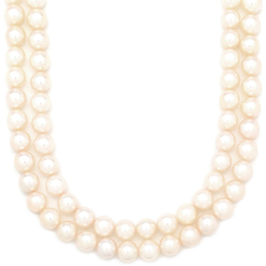 ミキモト MIKIMOTO パール ペンダント パールホワイト パール K14WG ネックレス MIKIMOTO 真珠 あこや アコヤ 2連 2重