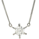 ノンブランド NON BRAND ダイヤ ペンダント プラチナシルバー Pt850 ダイヤモンド ネックレス 1P 1石 1粒 6本爪 ダイヤモンド