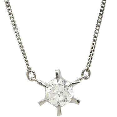 ノンブランド NON BRAND ダイヤ ペンダント プラチナシルバー Pt850 ダイヤモンド ネックレス 1P 1石 1粒 6本爪 ダイヤモンド