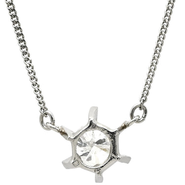 ノンブランド NON BRAND ダイヤ ペンダント プラチナシルバー Pt850 ダイヤモンド ネックレス 1P 1石 1粒 6本爪 ダイヤモンド